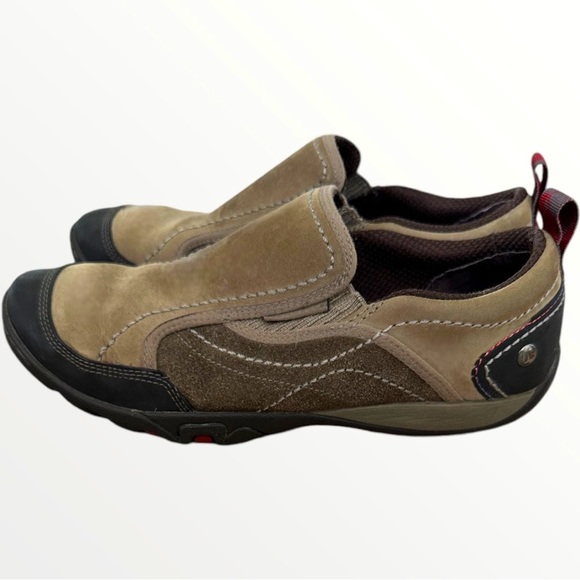 Merrell Shoes - Merrell Womens Mimosa Moc Boulder Comfort Shoes Brown Leather Slip On Size 8